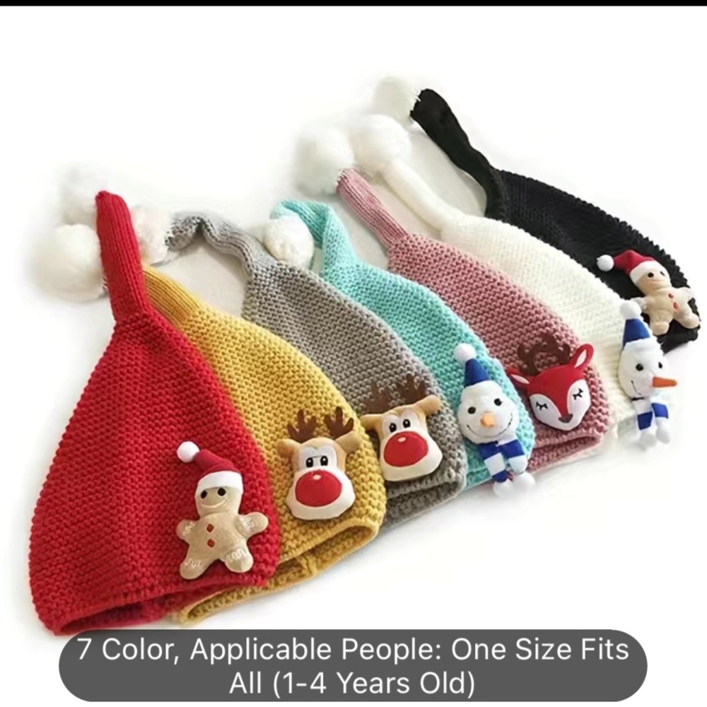 Christmas Knitted Children's Cartoon Pattern Knitted Warm Hat